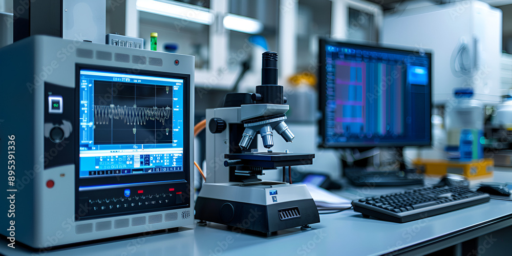 Scientific Precision: Microscope in Advanced Research Lab, Lab Technology: High-Tech Microscope and Analysis Equipment
Scientific Precision: Microscope in Advanced Research Lab, Lab Technology: High-Tech Microscope and Analysis Equipment
