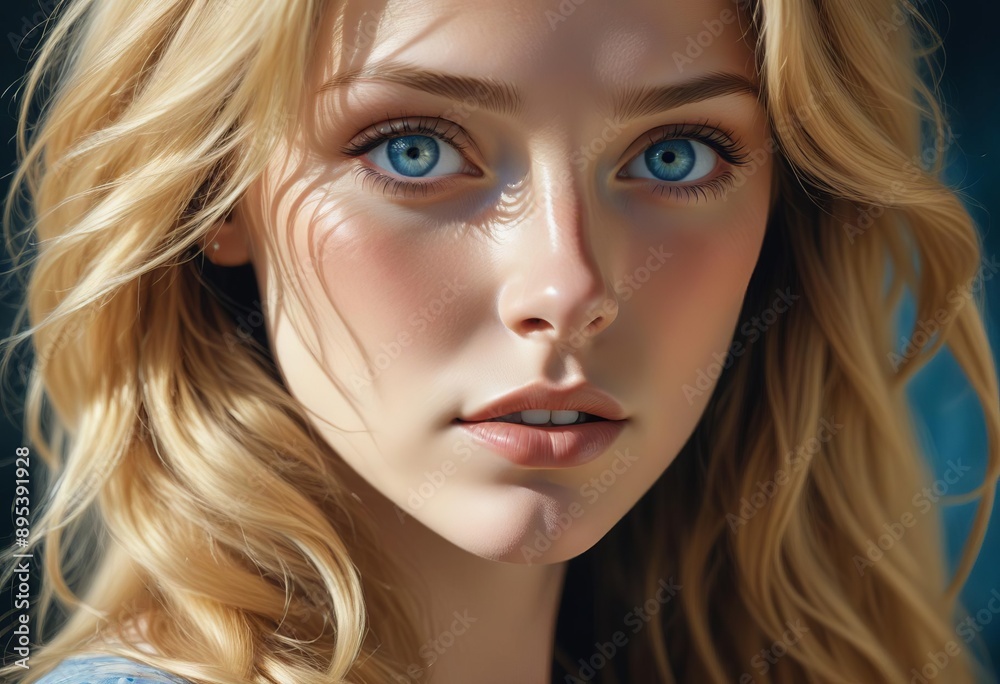 Closeup portrait of a beautiful blonde girl Closeup portrait of a beautiful blonde girl
