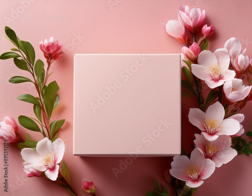 plain box mockup with soft background