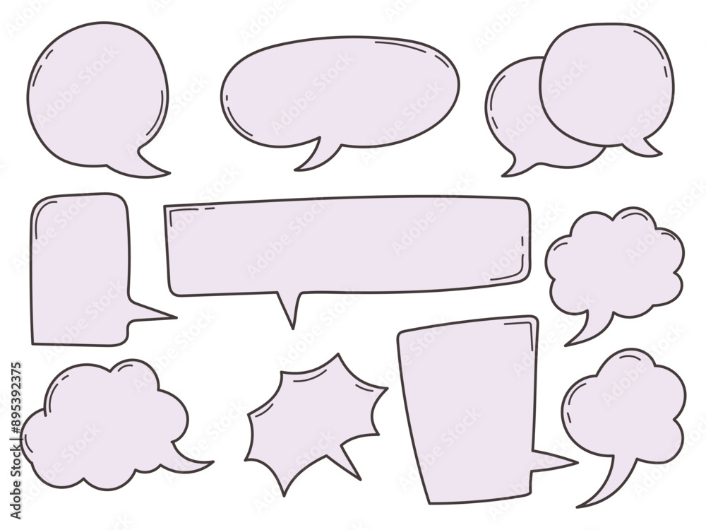Blank doodle speech bubble. hand drawn chat design element Blank doodle speech bubble. hand drawn chat design element