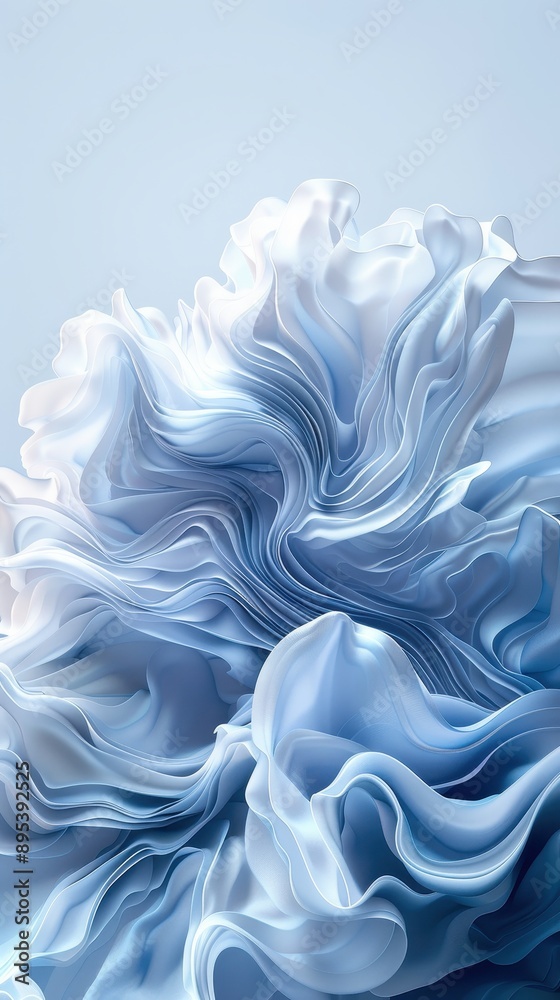 Obraz premium A blue and white abstract painting of a wave