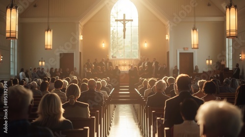 Congregation attending a church service