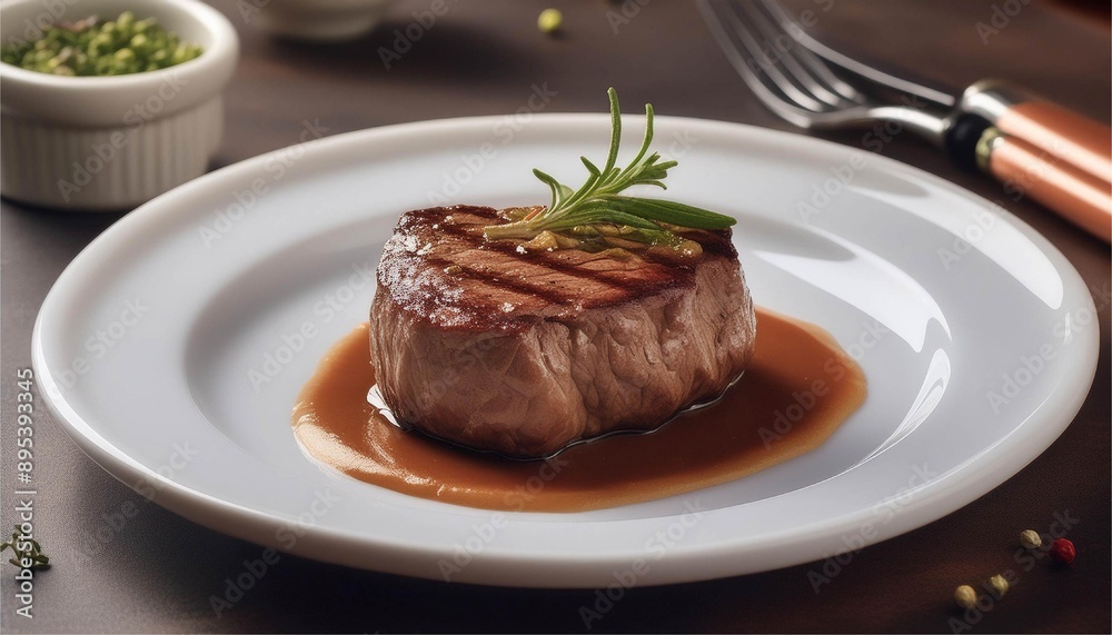 白い皿に盛られたステーキ 牛 steak 肉 料理 食材 白い皿に盛られたステーキ 牛 steak 肉 料理 食材