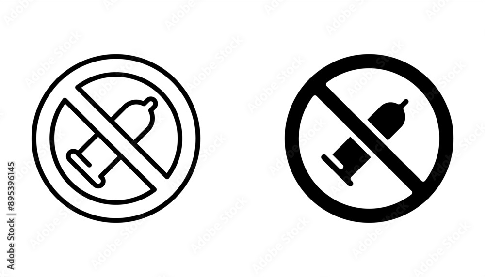 Condom vector icon set, protect symbol on white background Condom vector icon set, protect symbol on white background