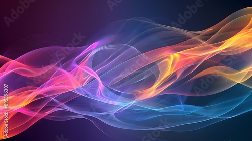 Abstract Waveforms: A modern abstract background with smooth waveforms and gradient colors. © sarana