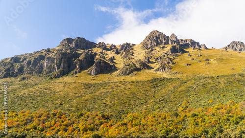 Hills and yellow mountains, hills of the Andes