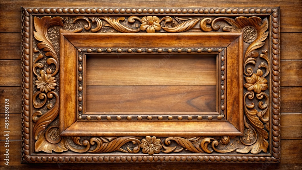 Antique picture frame with a western design, antique, vintage, retro, ornate, old-fashioned, classic, elegant Antique picture frame with a western design, antique, vintage, retro, ornate, old-fashioned, classic, elegant