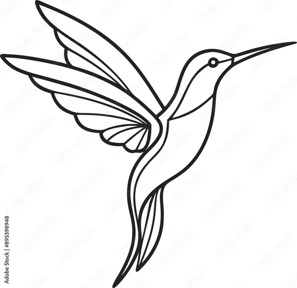 Fototapeta premium Elegant minimalist hummingbird logo captures essence of swift grace. 