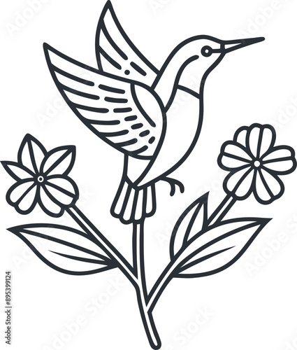 Elegant minimalist hummingbird logo captures essence of swift grace. 