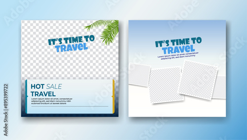 Flat design tour and travel template