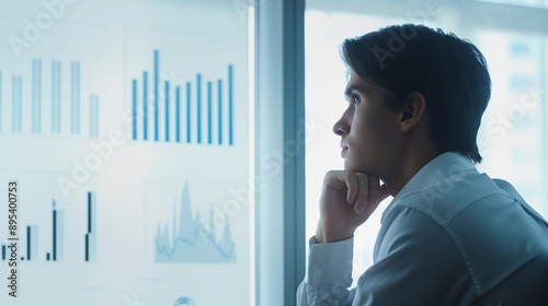 Businessperson Analyzing Strategy with Digital Charts - Business Thinking Profile
