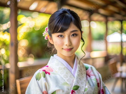 Beautiful Japanese woman in kimono