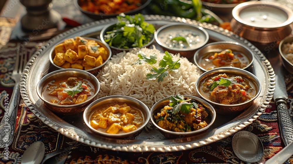 Beautifully Arranged Indian Thali Beautifully Arranged Indian Thali