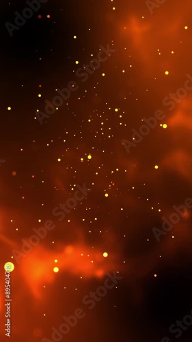 Festive Red and Yellow Particle Loop with Christmas Lights and Stars
