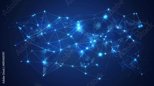 Global network connections. World map point and line composition concept of global business. Very beautiful Vector Illustration