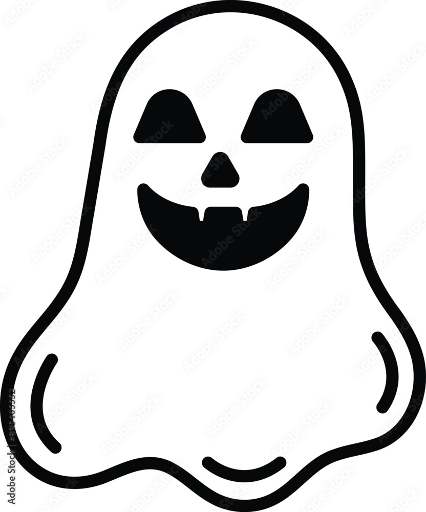 Cute ghost icon in line style Cute ghost icon in line style