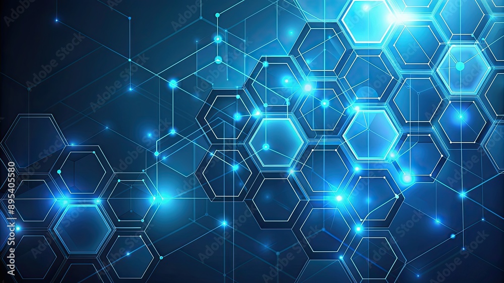 Geometric hi-tech background with interconnected hexagons, technology, futuristic, abstract, digital, design, pattern