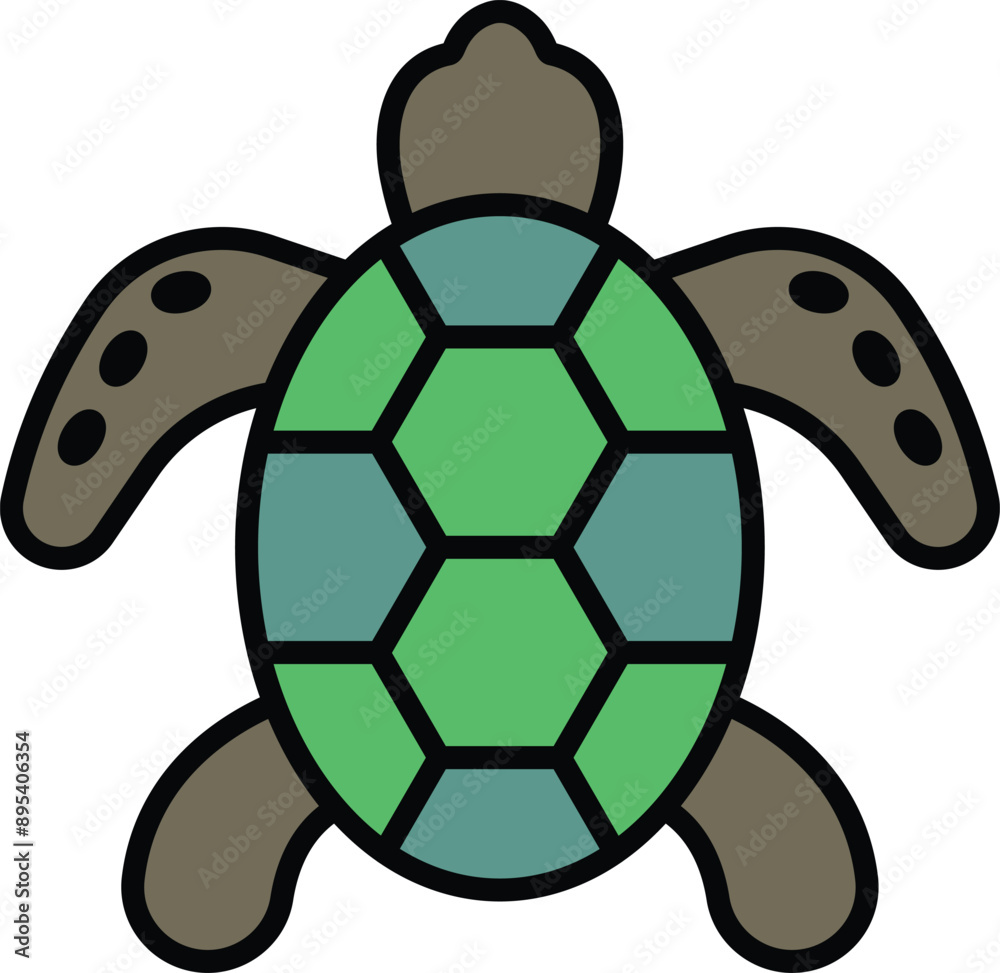 Obraz premium turtle in line icon style