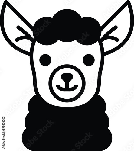 alpaca in line icon style