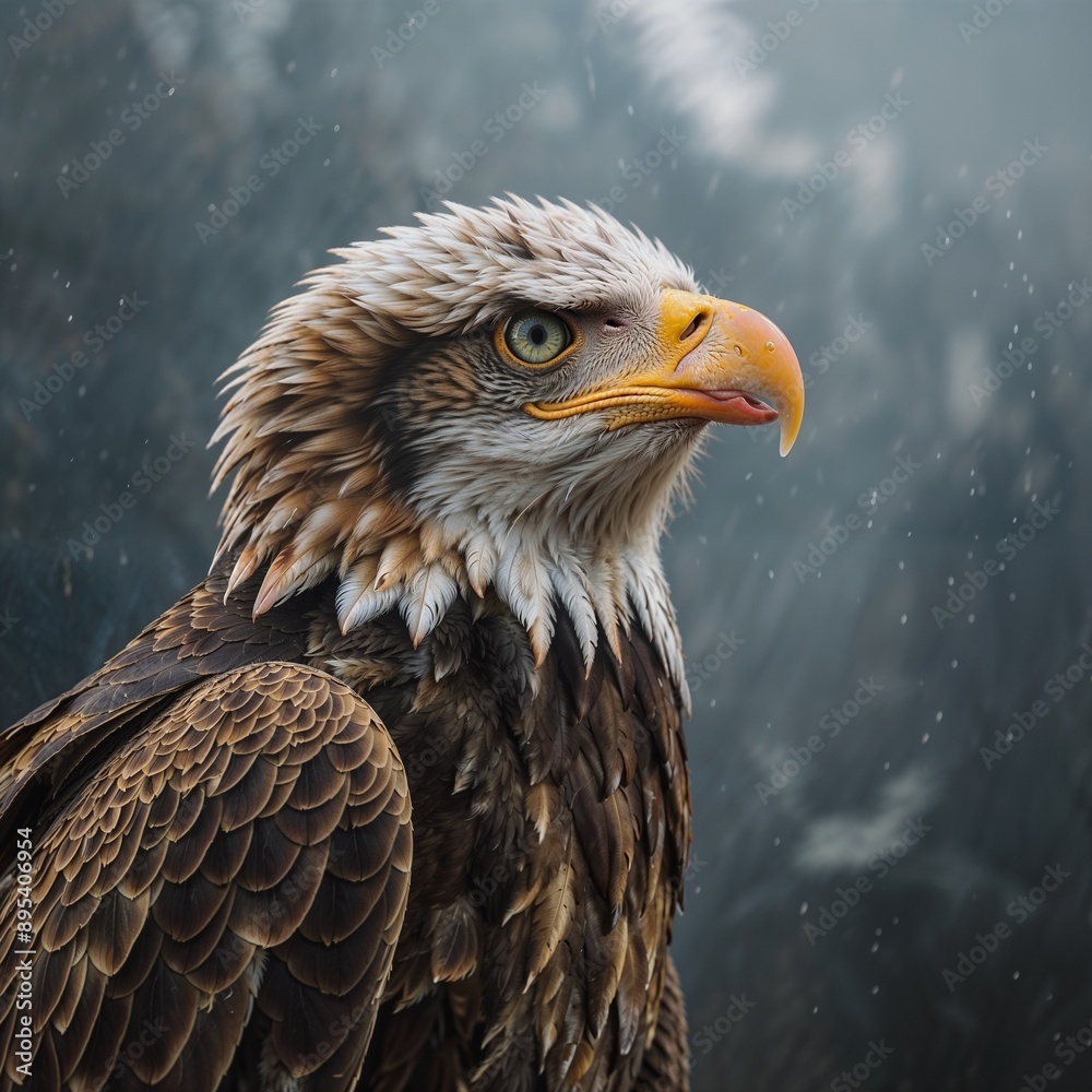 Bald eagle on a fence