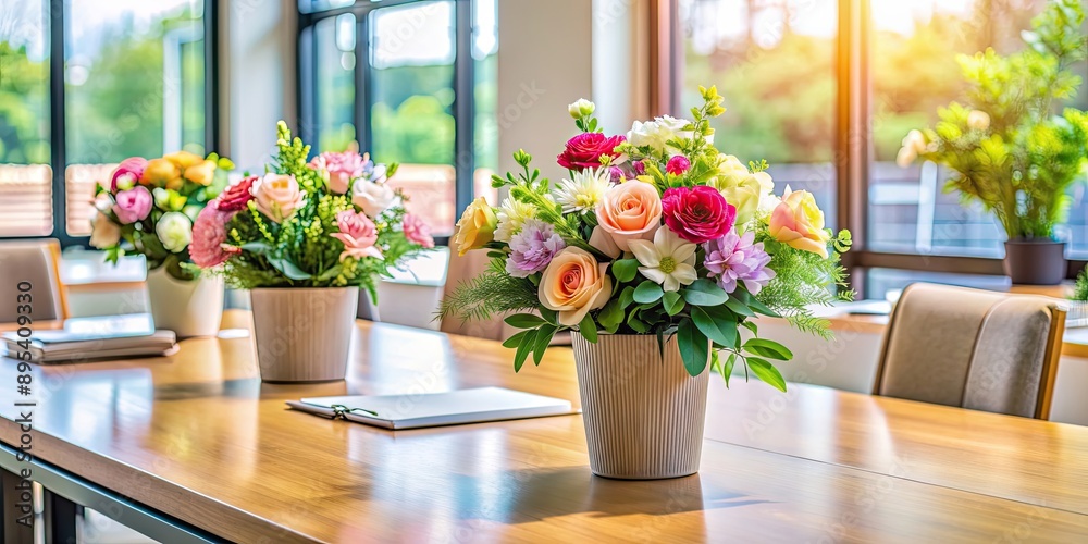 Artificial flower vases on the desk , artificial, flowers, vases, desk, decor, interior, home, decoration, modern, elegant