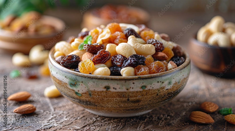 Bowl of mixed nuts and dried fruits Bowl of mixed nuts and dried fruits