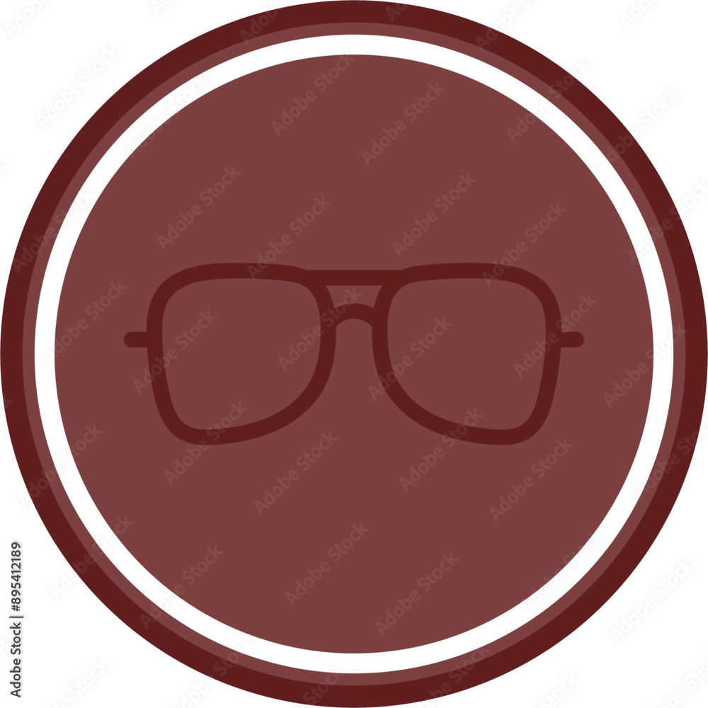 Sunglasses Vector Line Double Circle Maroon Sunglasses Vector Line Double Circle Maroon