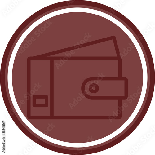 Wallet Vector Line Double Circle Maroon