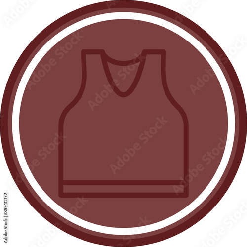 Vest Vector Line Double Circle Maroon