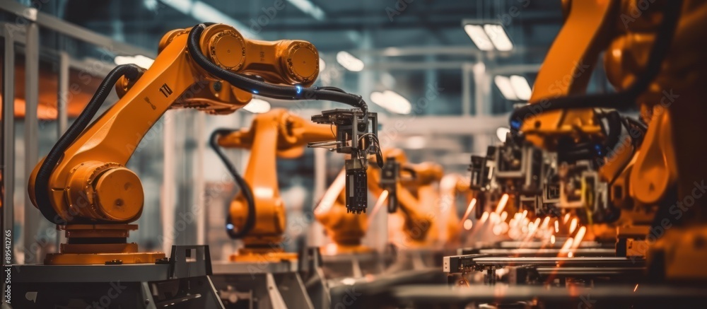 Automated Manufacturing Line with Robotic Arms Automated Manufacturing Line with Robotic Arms