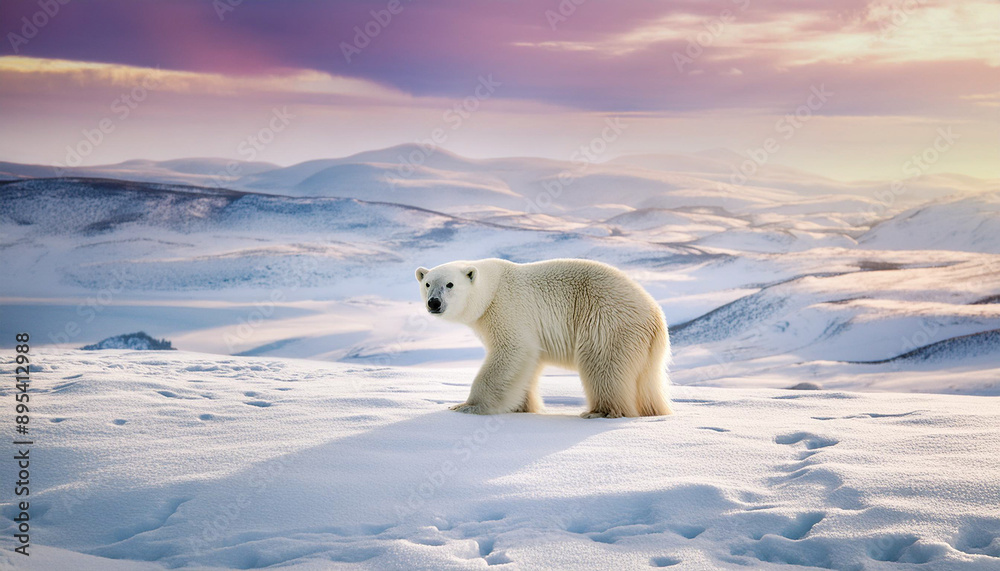 polar bear in the snow covered landscape polar bear in the snow covered landscape