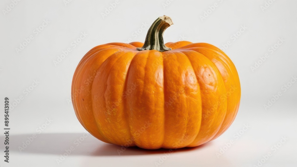 a small orange pumpkin sitting on a white surface a small orange pumpkin sitting on a white surface