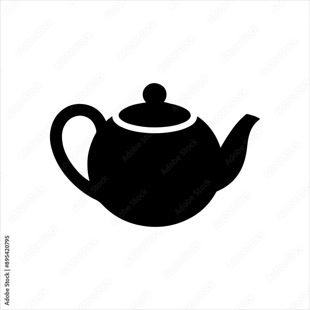 Chinese teapot silhouette on white background. Teapot icon vector sign illustration design. Chinese teapot silhouette on white background. Teapot icon vector sign illustration design.