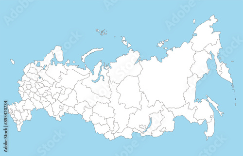 ロシア連邦の地図、州・共和国・地方・自治管区・連邦市の境界線