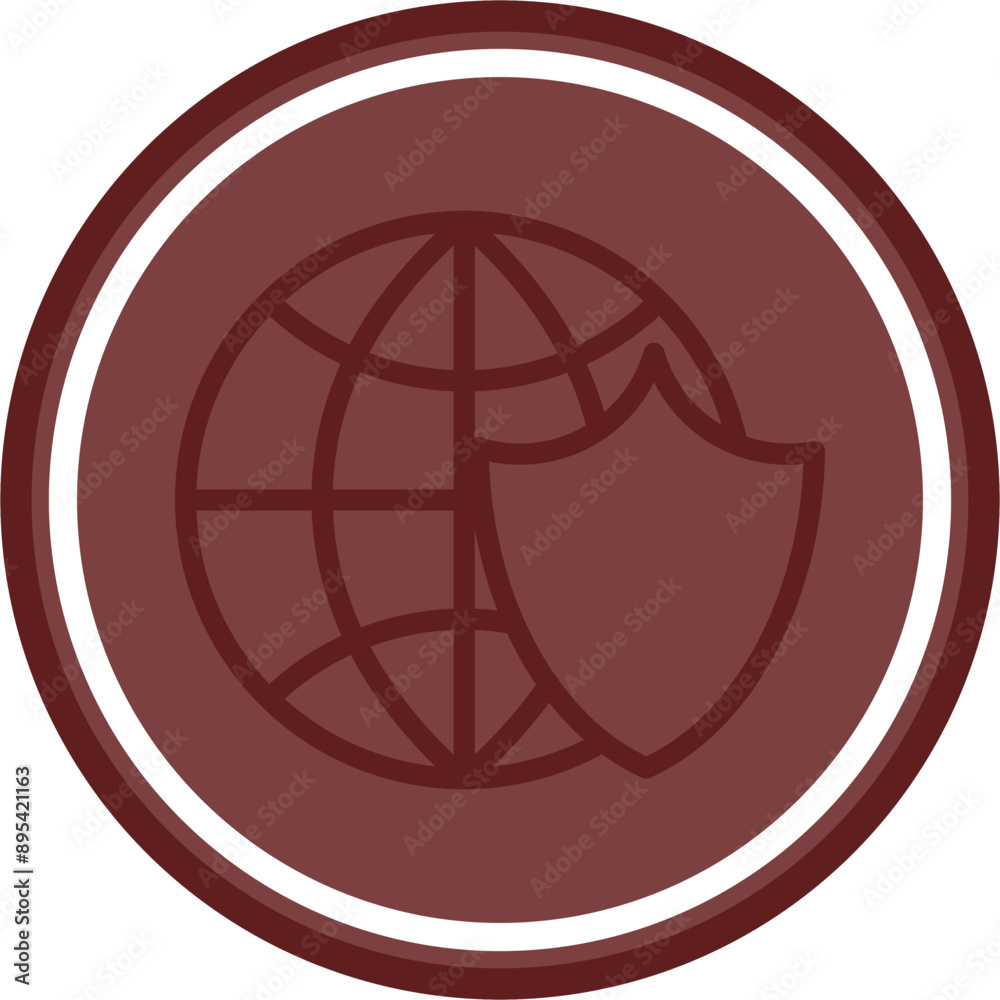Site Security Vector Line Double Circle Maroon Site Security Vector Line Double Circle Maroon