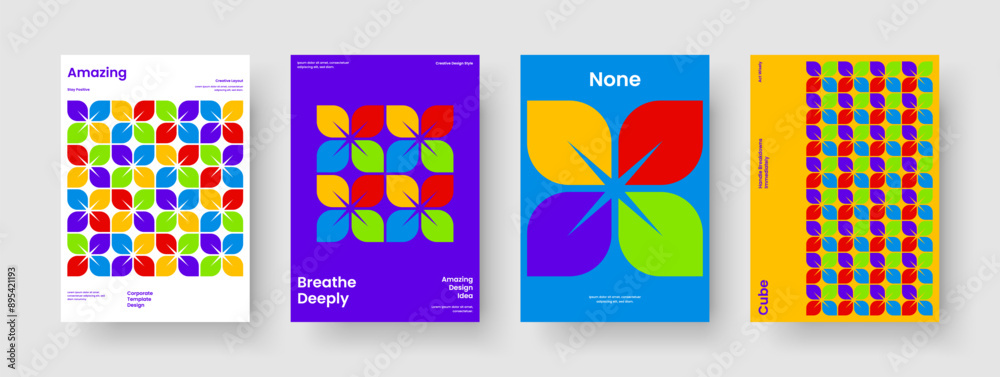 Fototapeta premium Modern Book Cover Layout. Geometric Flyer Design. Isolated Brochure Template. Business Presentation. Poster. Banner. Background. Report. Advertising. Magazine. Journal. Notebook. Newsletter