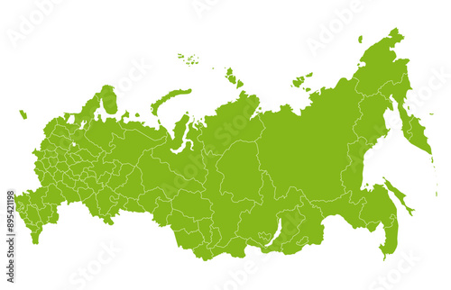 ロシア連邦の地図、州・共和国・地方・自治管区・連邦市の境界線