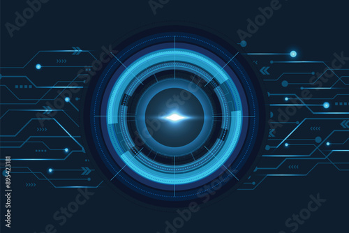 Abstract circle button interactive technology innovation pattern design background