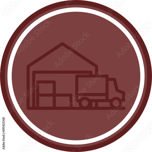 Warehouse Vector Line Maroon Circle Maroon