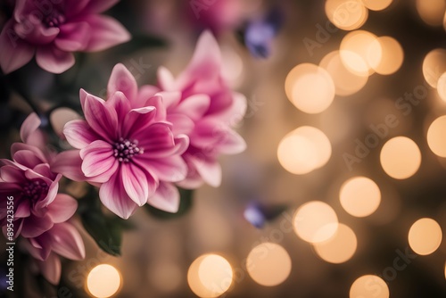 Garland flower bokeh background, Ai Generated