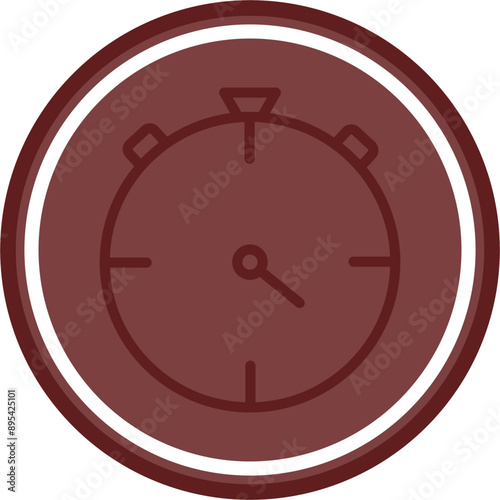 stpwatch Vector Line Double Circle Maroon
