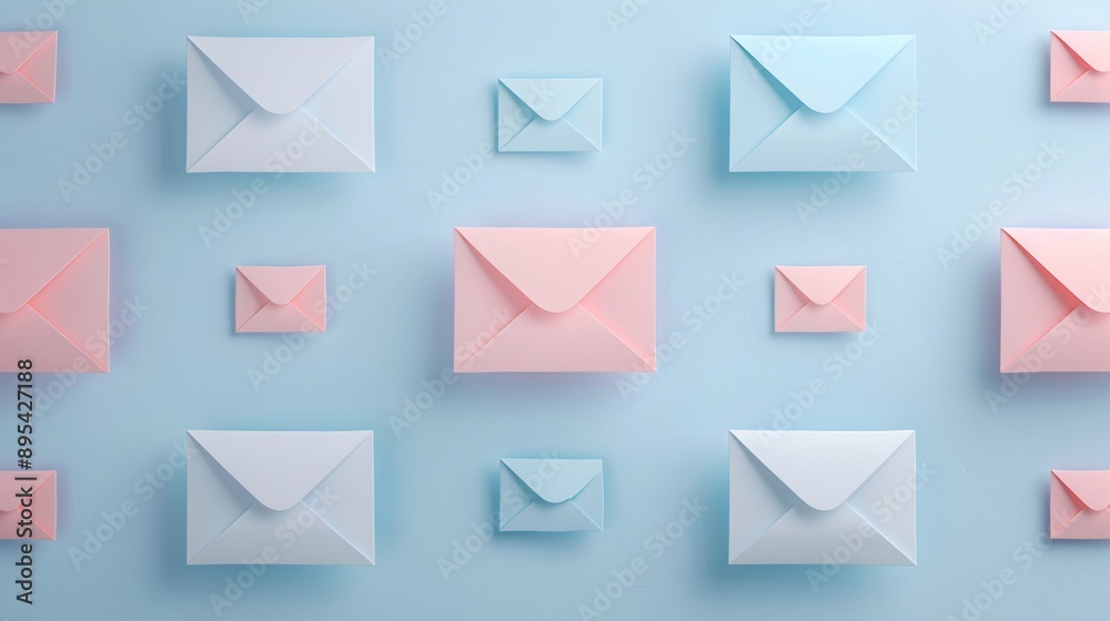 A modern digital setting with soft-colored email marketing visuals, highlighting increased audience reach with a creative twist A modern digital setting with soft-colored email marketing visuals, highlighting increased audience reach with a creative twist