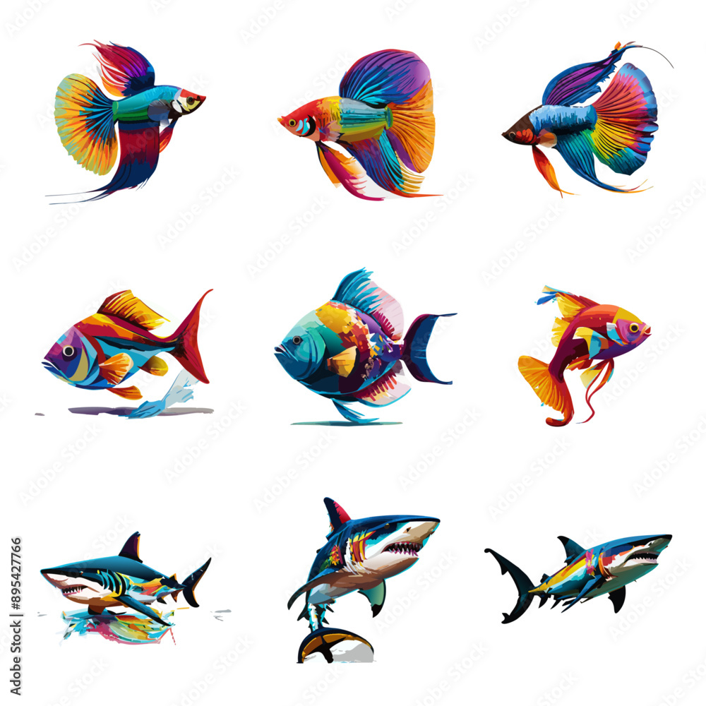 Fototapeta premium Pixel Art for illustration and design P042