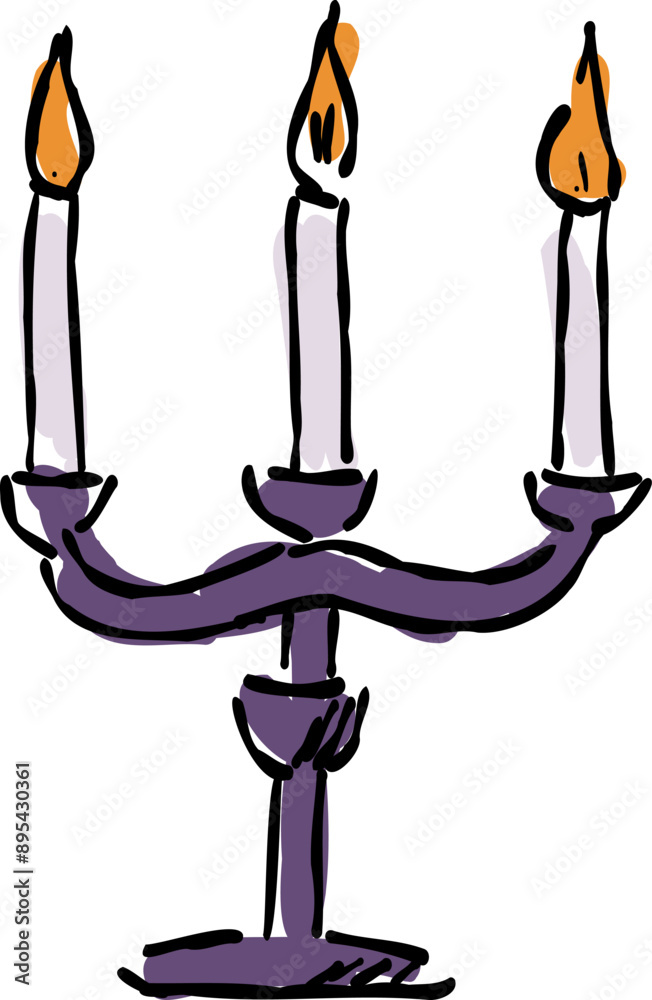 Stylish hand-drawn illustration of a candle in autumn. Stylish hand-drawn illustration of a candle in autumn.