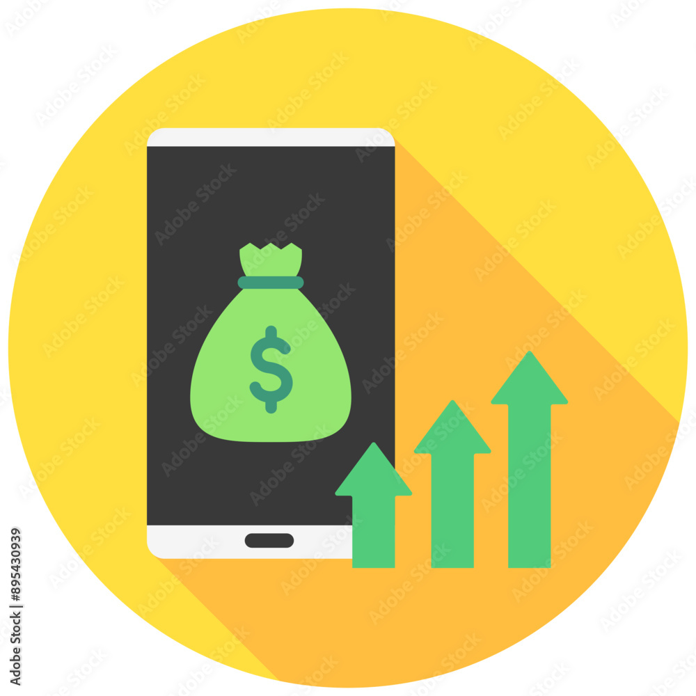 Investment App rounded multi color icon, related to financial technology theme. use for UI or UX kit, app and web development. Investment App rounded multi color icon, related to financial technology theme. use for UI or UX kit, app and web development.