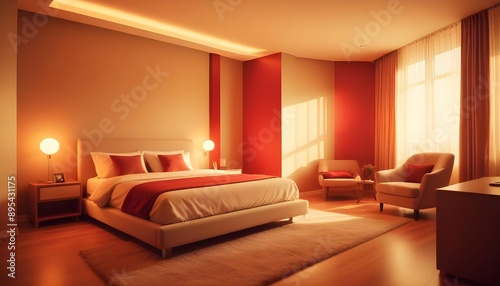 Photo interior modern design room 3d illustration