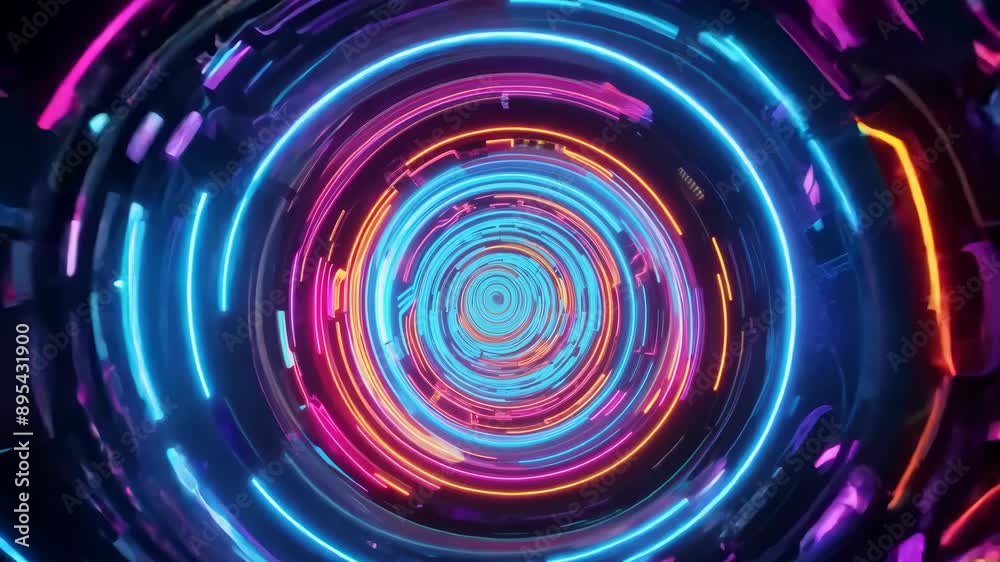 Digital Dreamscape: Neon Light Tunnel Digital Dreamscape: Neon Light Tunnel