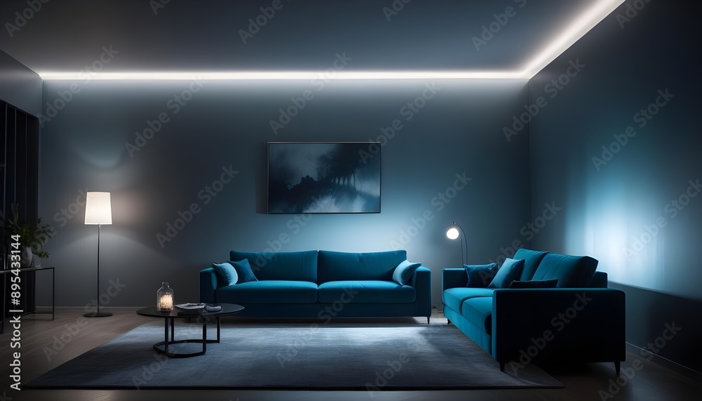 Photo interior modern design room 3d illustration Photo interior modern design room 3d illustration