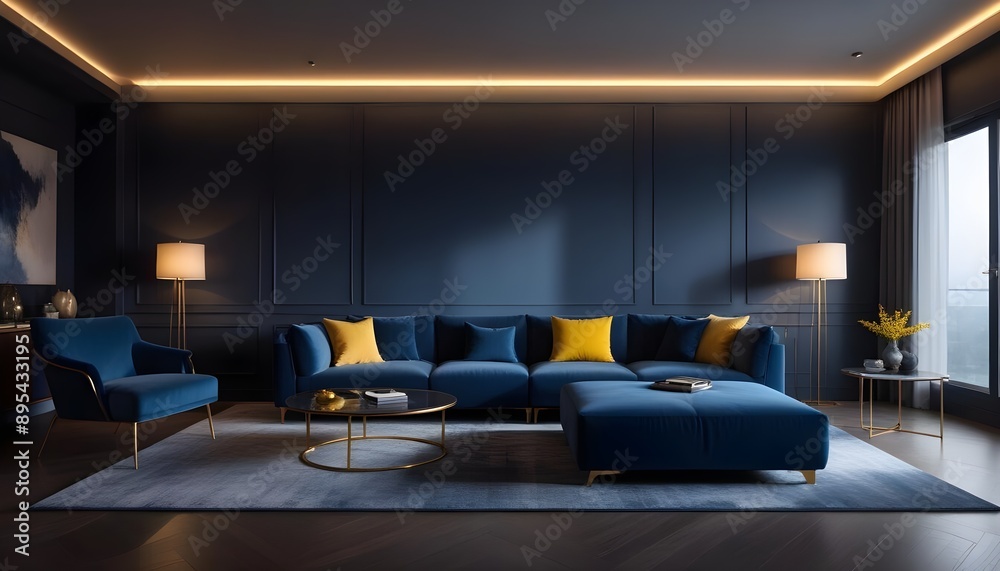 Photo interior modern design room 3d illustration Photo interior modern design room 3d illustration