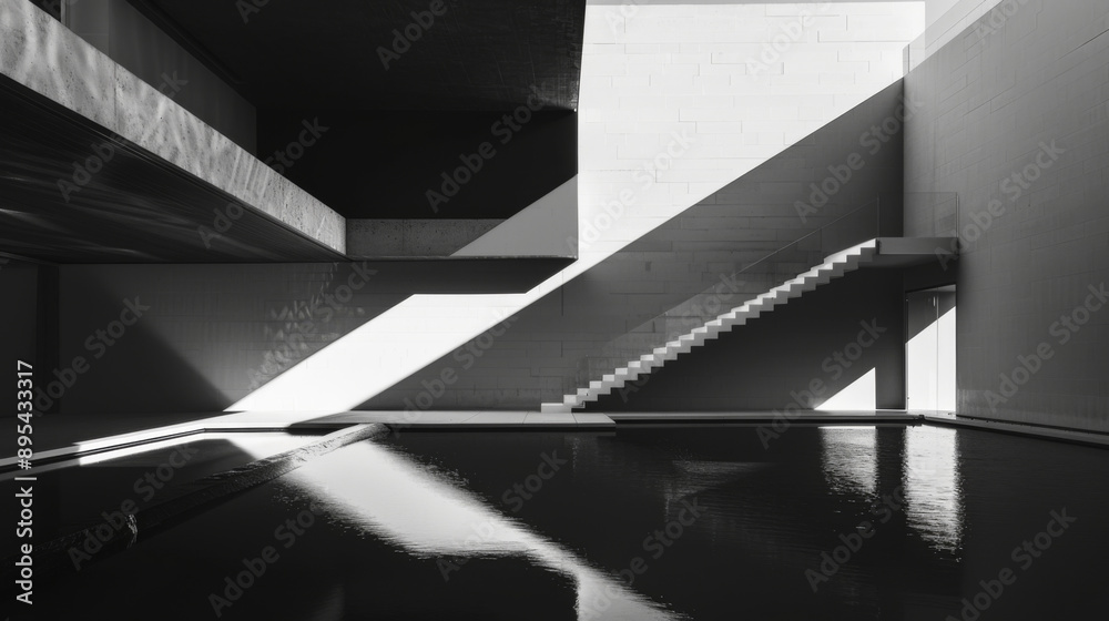 Obraz premium A Minimalist Dance: Light & Shadow Play on Architecture